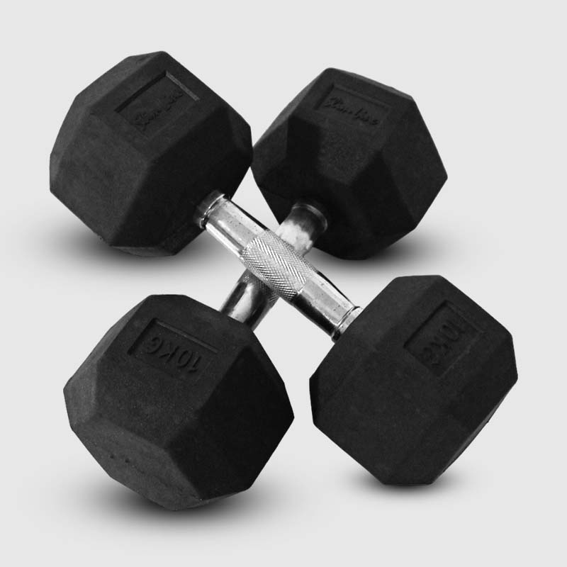 Rubber Coated Hex Dumbbells