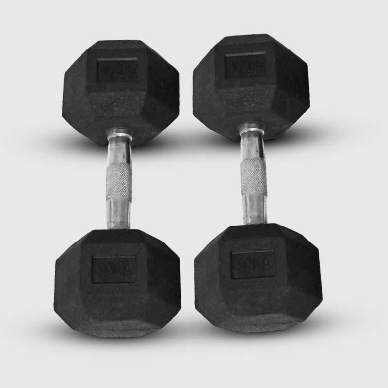 Rubber Coated Hex Dumbbells