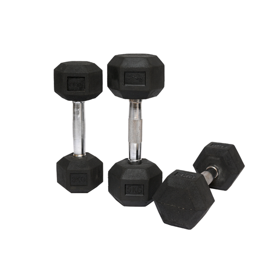Rubber Coated Hex Dumbbells
